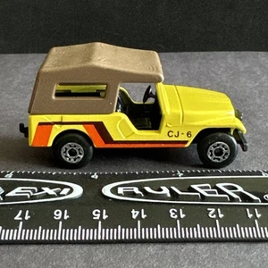 1977 Matchbox CJ-6 Jeep No. 53 Yellow with Brown Roof Superfast Vintage - Picture 1 of 12
