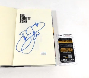 Libro de tapa dura firmado por Emmitt Smith The Emmitt Zone Cowboys JSA automático - Imagen 1 de 3