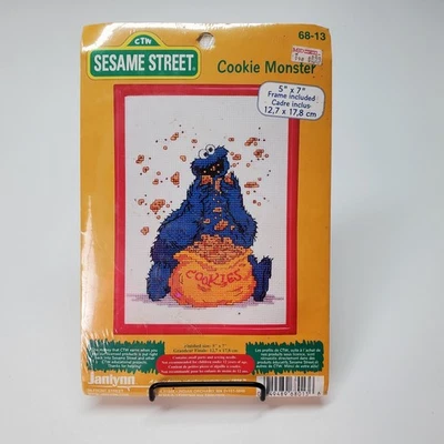 Janlynn Sesame Street Cookie Monster Cross Stitch Kit 68-13 New B100 - Image 1 of 4