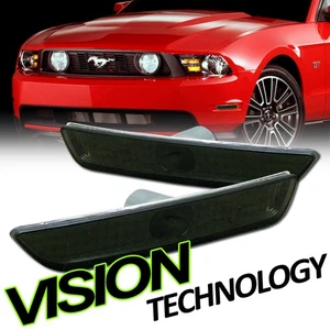 Smoke Tint Front Bumper Side Marker Reflector Lights For 10-14 Ford Mustang V6 - Picture 1 of 2