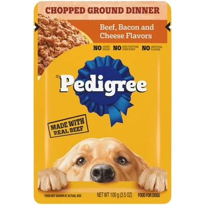 PEDIGREE PICADO MOLIDO CENA Comida húmeda suave para perros adultos, carne de res, tocino y queso Foto 1 de 4