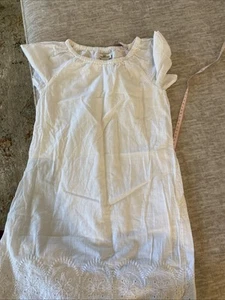 VINEYARD VINES Girls White Cotton Eyelet Dress, Sz Small (8-10), NWT lace trim - Picture 1 of 11