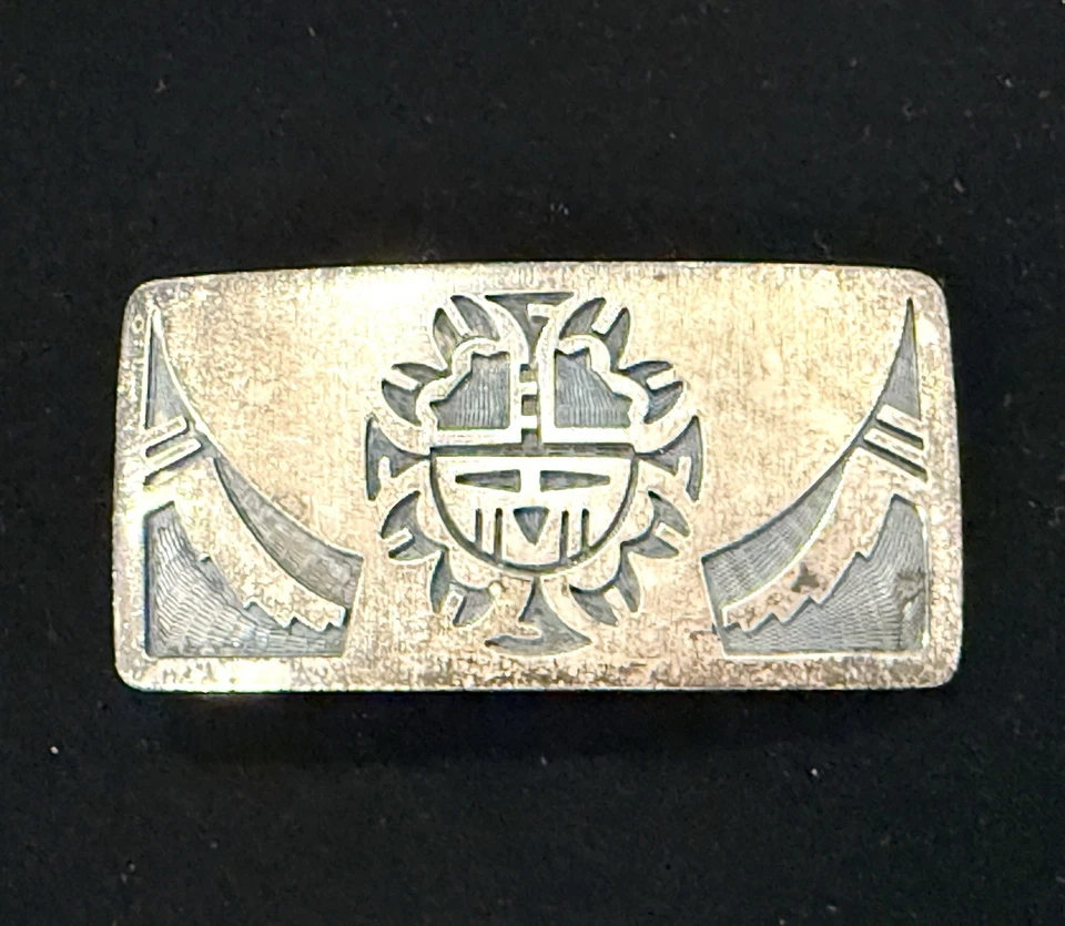 Old Pawn Sterling Silver 925   Belt Buckle Hopi Signed Steven Sockyma - Image 1 of 4