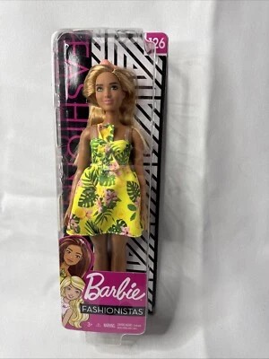 芭比时尚娃娃 #126 热带礼服金发曲线身体新品 — 第 1/4 张图片