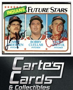 Larry Andersen Sandy Wihtol 1980 Topps #665 Indians TTM/IP Auto Signed by 2