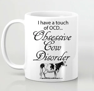 OCD Obsessive Cow Disorder lustige Tasse Geburtstagsgeschenk Weihnachtsgeschenk Bauernhof - Bild 1 von 1