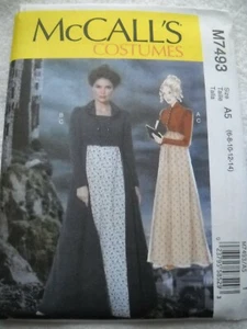 Regency Empire Dress Jacket Misses size 6-14 McCalls 7493 Sewing Pattern - Picture 1 of 2