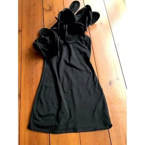 Vintage 90’s Unbranded Little Black Mini Dress, Off One Shoulder Size 6-8 - Picture 1 of 4