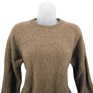 Lands' End Cashmere Sweater Crew Neck Pullover Soft Knit Brown Womens S 6/8 - Picture 1 of 7
