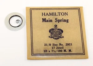 Hamilton 21/o Talla Muelle Principal - Reloj Pulsera Parte Nº 2921 - MX1840 - Imagen 1 de 1