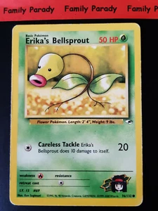 Campana De Erika Bellsprout 50Hp 76/132 Carta Pokemon Gym Heroes Wizards US - Imagen 1 de 2