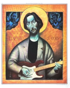 1992 ERIC CLAPTON Genuine Vintage Magazine Print 10" X 12" Clapton is God - Picture 1 of 1