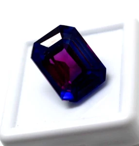 Impresionante Zafiro Pitambari Bi Color 15.10Ct Corte Esmeralda Joyería Hacer Piedras Preciosas - Imagen 1 de 8