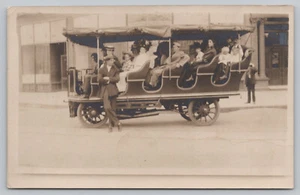 RPPC Denver CO Colorado - Tour Bus - Touring Denver - Real Photo Postcard c1908 - Picture 1 of 2