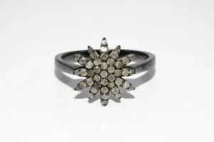 $500 .80CT NATURAL ROUND CUT DIAMOND SILVER STAR RING SIZE 7 - Picture 1 of 8