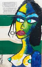 COLORFUL SEXY LADY Upcycled Cardboard PAINTING SWARTZMILLER - DNA SIGNED Art NEW