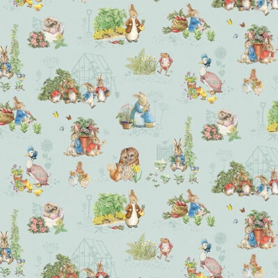 Riley Blake Peter Rabbit & Friends Characters in Blue ~ Childrens Baby Fabric - Image 1 of 2