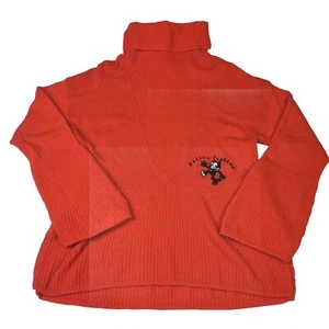 J. C De Castelbajac Iceberg Félix El Gato Tejido Naranja Cuello de Turba, 3XL - Imagen 1 de 8
