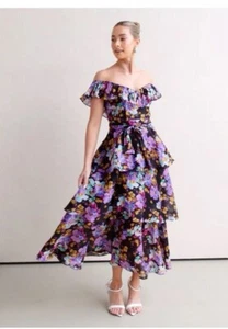 Talulah La Maison Evolet Floral MIDI Dress BNWT Small Orchid Tint RRP $380 - Picture 1 of 21