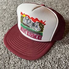 Vintage Mount Rushmore Trucker Hat Snapback Maroon Red 90's - Pre-owned