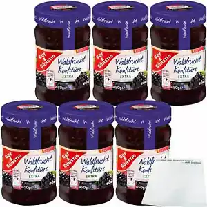 Gut&Günstig Waldfrucht Konfitüre extra mit 50% Frucht 6er Pack 6x450g Glas usy - Bild 1 von 4