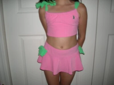 NUEVO JUICY COUTURE Niñas Bikini Tankini Traje de Baño Rosa Verde Talla 8 Foto 1 de 4