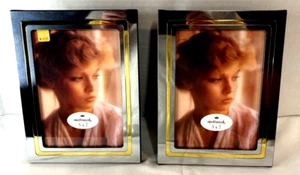 Hallmark Picture Frame Set 2 Brass & Nickel 5x7 New - Picture 1 of 16