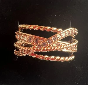 Bomb Party Ring Sz 8 RBP7455 "IT'S A DREAM" Orchid Peach Chalcedony/Rose Gold - Picture 1 of 6