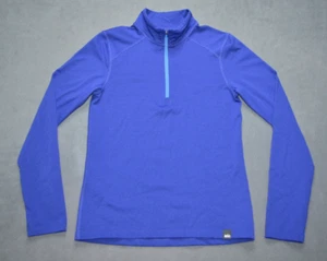 REI Kids Boys Girls Large (14-16) 1/4 Zip Base Layer Blue Shirt Top - Picture 1 of 8