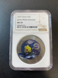2023 GHANA JAMES WEBB TELESCOPE NGC MS-70 - UNCIRCULATED - CERTIFIED SLAB - TI2C - Picture 1 of 2