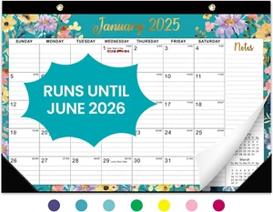 Desk Calendar 2025, 18 Months Calendar Runs from January 2025 to June 2026 - Lar - Picture 1 of 12