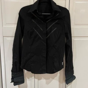 Versace Black Button Down Floral Detailing - Picture 1 of 9