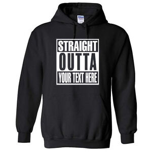 Straight Outta CUSTOM Hooded Sweatshirt CLASSIC Compton NWA Personalized S-5X