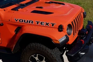 Hood Stripe Vinyl Decal Kit for Jeep Wrangler JL Custom YOUR TEXT - Multi Color - Picture 1 of 2