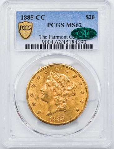 1885-CC LIBERTY HEAD $20 PCGS MS 62 Cover