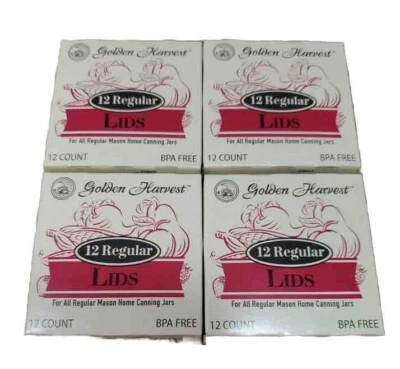 48 tapas de metal Mason Jar Golden Harvest - Rubbermaid estándar EE. UU. 4 bxs Foto 1 de 2