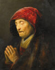 Rembrandt - Vieille femme priante giclée beaux-arts imprimé sur toile impression 36"