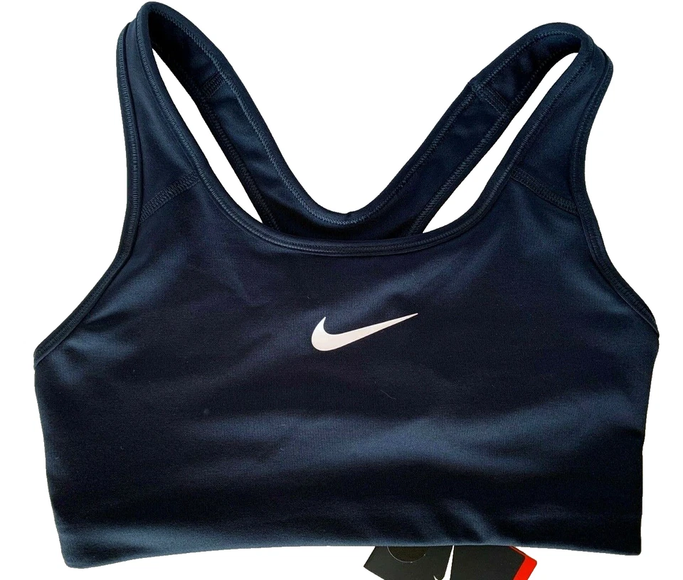 NEW NIKE [M] Women's DRI-FIT Non-Padded Yoga/Gym Sports Bra-Navy 842398-419 - Image 1 of 1
