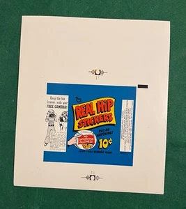 1969 Topps Real Hip Stickers Wrapper Proof. From the Topps Vault. Includes COA - Picture 1 of 3
