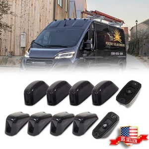 For 14-23 Ram ProMaster 1500 2500 3500 10PC Smoke Cab Roof Marker Running Lights - Picture 1 of 9