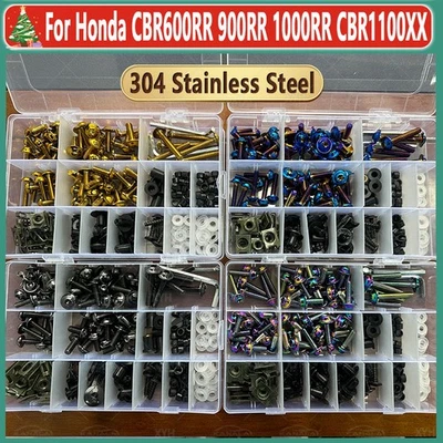 192PCS 304 Stainless Steel Fairing Bolts Kit Screws For Honda CBR600RR 900RR ADV - Image 1 of 4