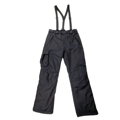 Sport Essentials Cargo Snow Pants Adults XL Black Suspenders Nylon Insulated   - Image 1 of 4