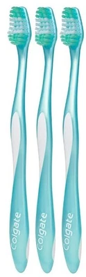 Colgate Wave Toothbrush, Compact Head, Soft - 3 pk White, Green, Pink, Blue  - Image 1 of 4
