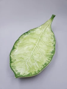 Vietri Italian Pottery Porcelain Leaf Plate Large Platter - Picture 1 of 11