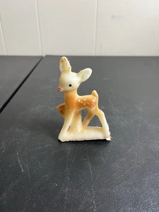 Vintage. 50er Jahre Gurley Rudolph das rotnasige Rentier Weihnachtskerze UNGEBRANNT - Bild 1 von 4