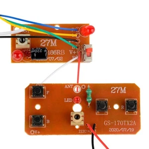 27MHz 4 Channel Remote Control Transmitter and Receiver Board for Hobby Models - Picture 1 of 9