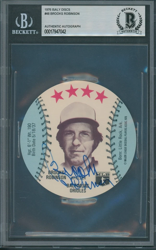 1976 Isaly Discs Brooks Robinson Beckett Authentic Autograph Signed *7042 - Image 1 of 1