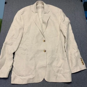 Vineyard Vines Mens Blazer Size 42R Beige 2-Button Casual Sport Coat Lightweight - Picture 1 of 10