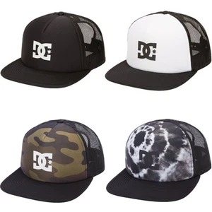 DC Shoes Mens Gas Station 5 Panel Flat Peak Trucker Snapback Cap Hat - Picture 1 of 5