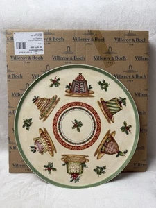 Vintage Villeroy & Boch Festive Memories 11 3/4” Cake Plate Germany New W Box - Picture 1 of 7
